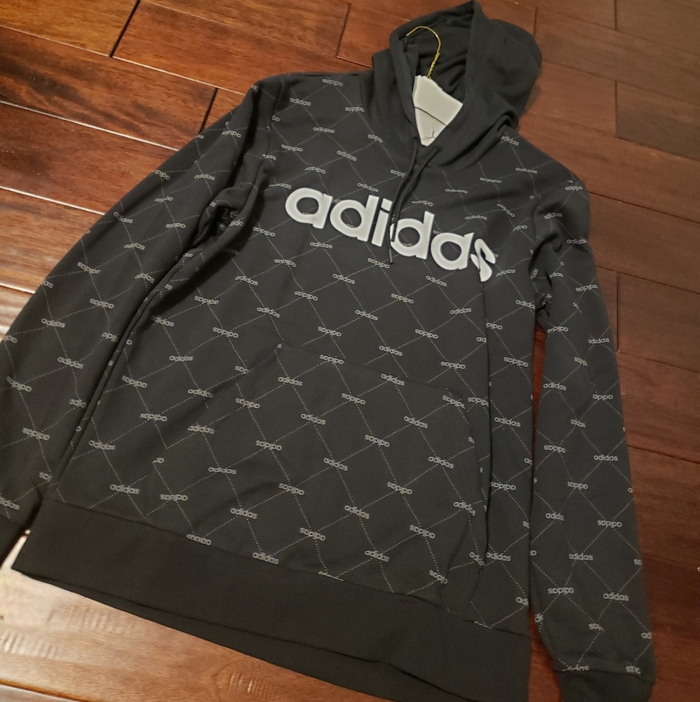 NWT Black & White AOP Large Hoodie - Picture 1 of 5
